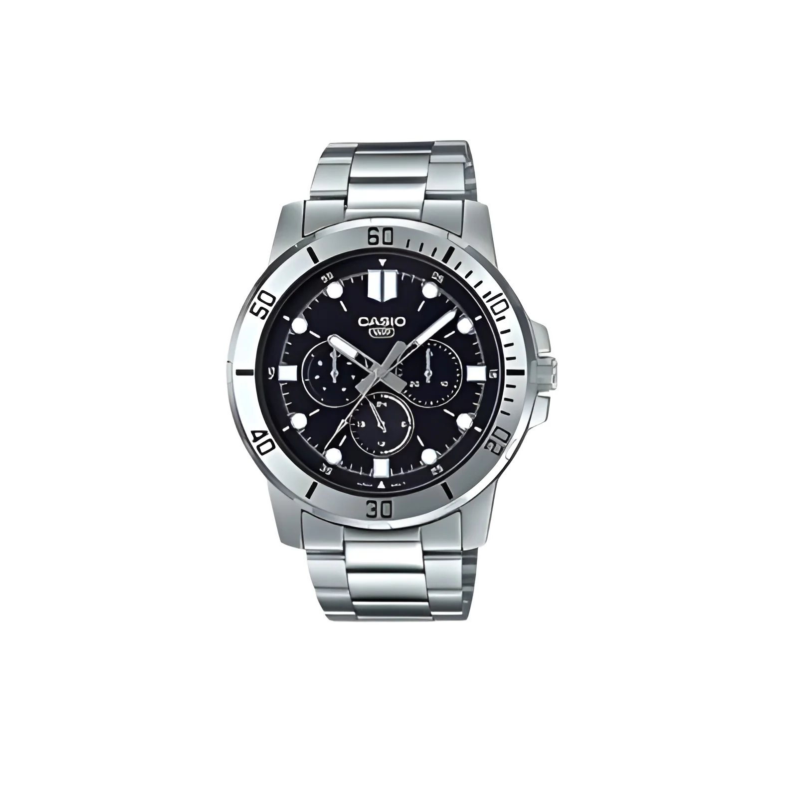 reloj cronógrafo analógico hombre Casio MTP-VD300D-1E 45mm correa de acero