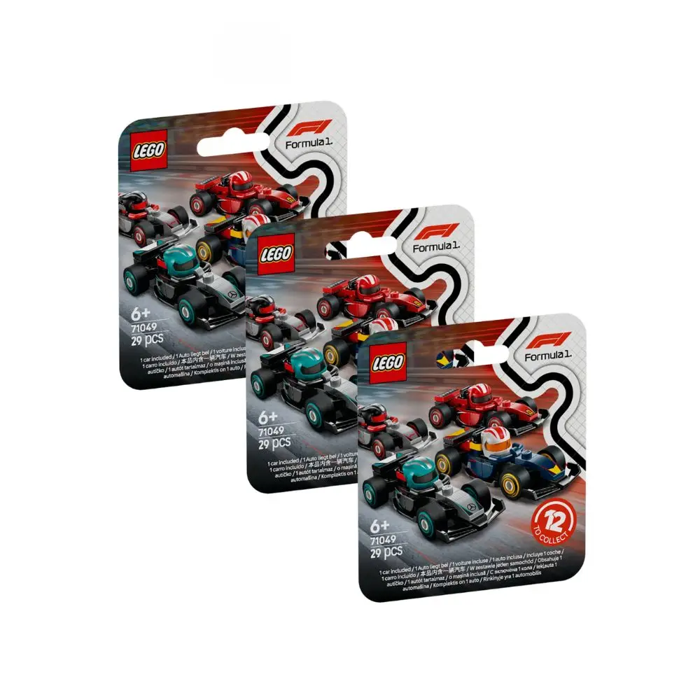 LEGO MINIFIGURAS: FORMULA 1 - COCHES DE F1 COLECCIONABLES (PACK DE 3), 71049, TIENDA CON LICENCIA OFICIAL, ENVÍO URGENTE 24-48 HORAS EN PENÍNSULA, JUGUETES, BLOQUES, BRICKS, LADRILLOS, AUTOMÓBILES,
