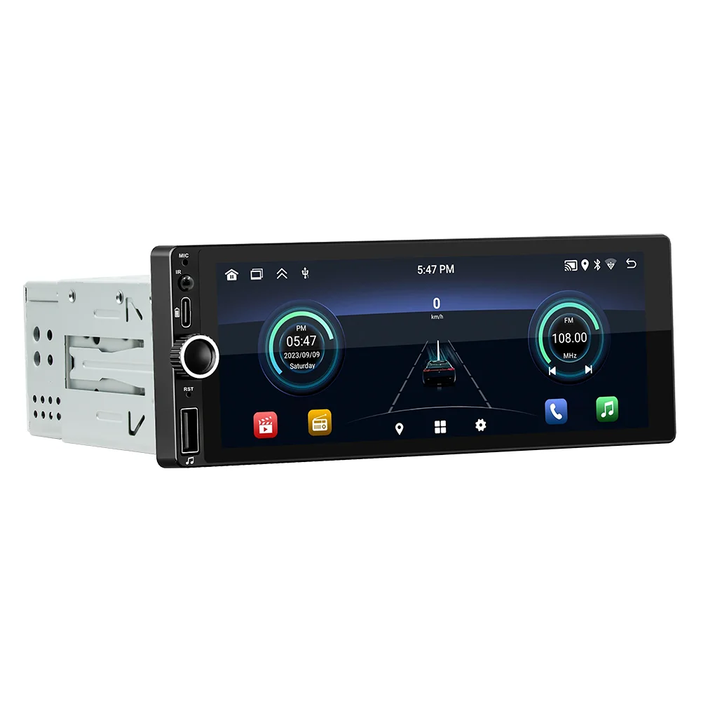 Car wireless Radio Android CarPlay Wifi Bluetooth handsfree GPS FM RDS USB 6,86 inch IPS screen D6021A main unit 1 Din