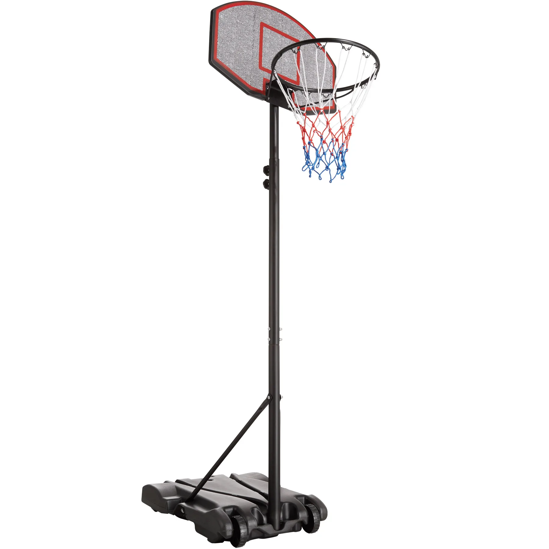Tectake - Canasta de baloncesto HARLEM, Sistema de canasta baloncesto en casa de altura ajustable, Alta movilidad gracias a dos ruedas de giro y control suave, Base para llenar con agua o arena