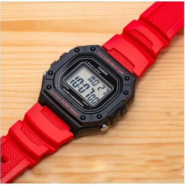 Casio W-218H-4BVDF Sports Digital Watch 50M Waterproof Alarm Stopwatch LED Light