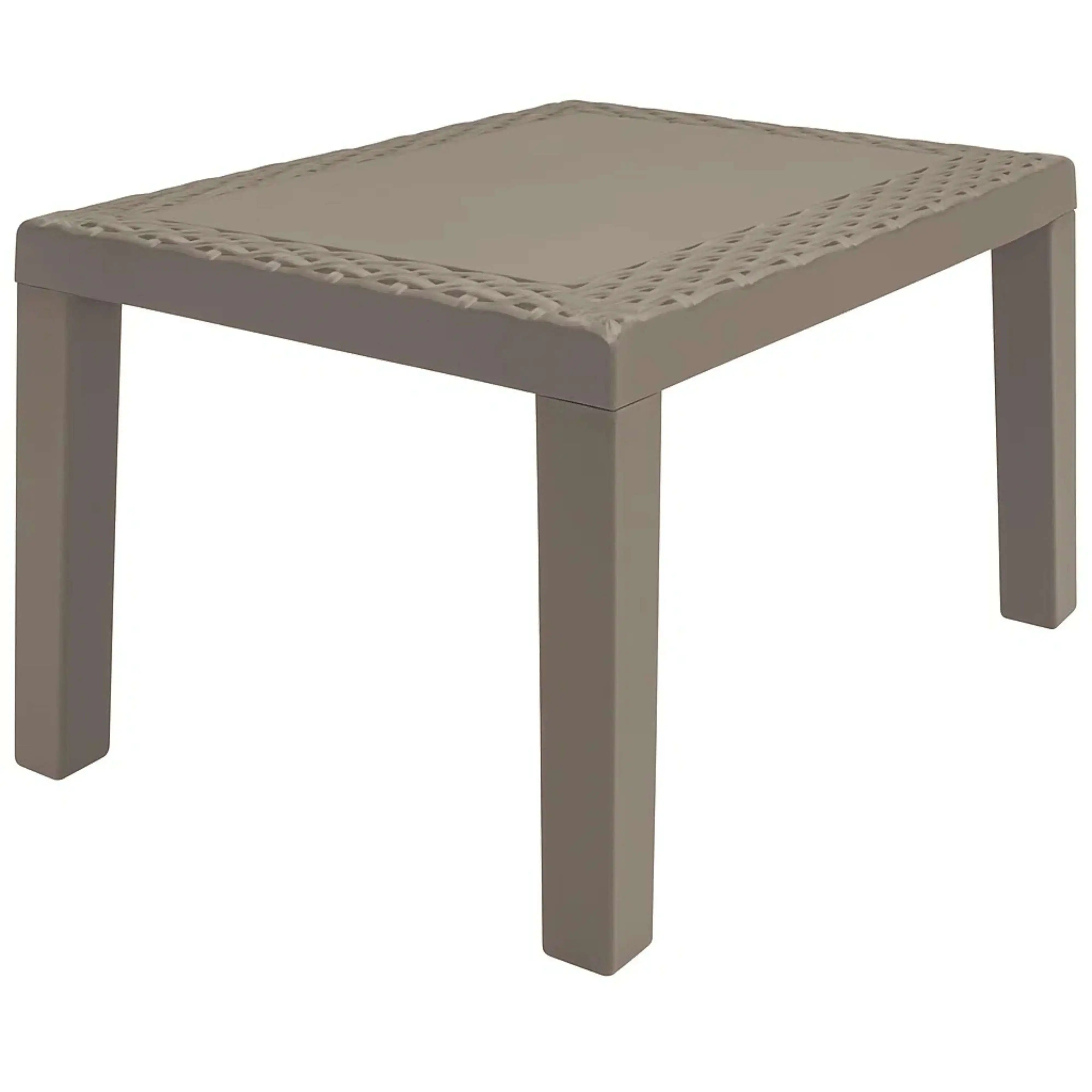 Miroytengo Mesa de Centro Jack para Exterior Estilo Moderno en Color Marrón Fija Fabricada en Polipropileno 46x59 cm