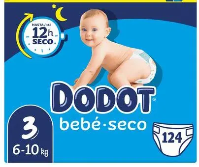 Dodot Pañal Bebé Seco Talla 3 - 124 Unidades | Máxima Absorción