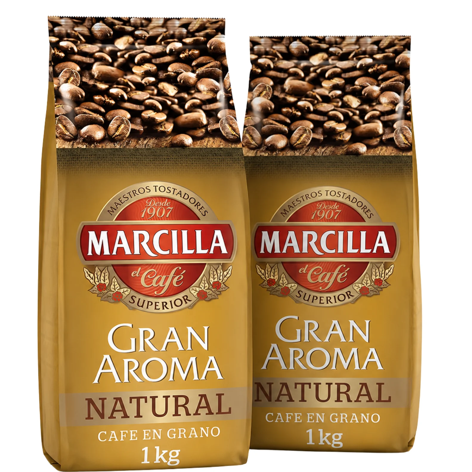 Café Marcilla Gran Aroma Natural en Grano 1KG - PACK 2 UNIDADES - QUMIR — oferta en AliExpress