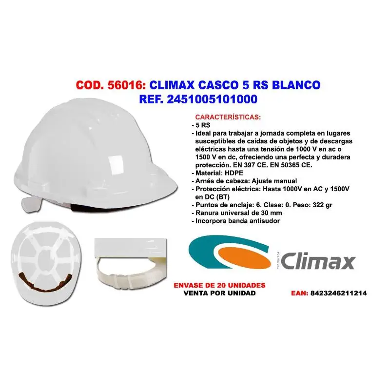 Climax helmet 5 rs White ref 2451005101000