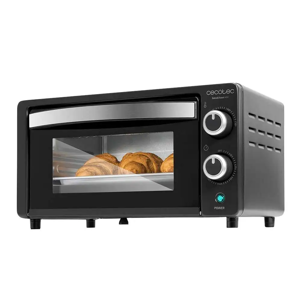 Electric tabletop oven - cecotec bake&toast 1090 black – 10 liters, multifunction, double glass door