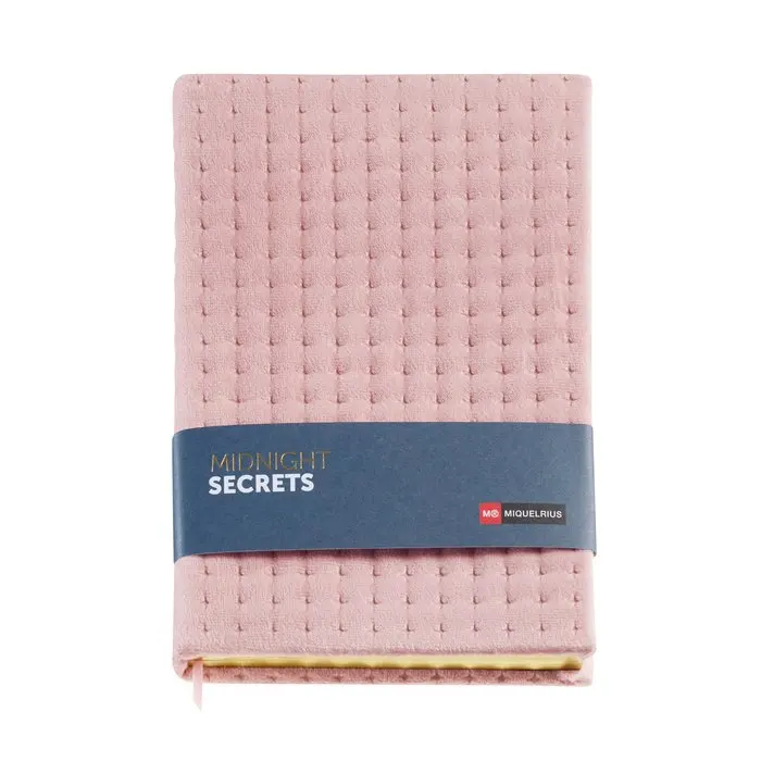Miquelrius A5 Notebook Padded Velvet Cover with Copper-Tinted Cut, White Dotted Paper, Perfect for Journals and Creative Stationery. - Product Main Image