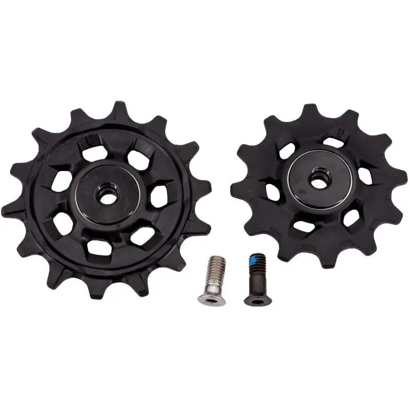 SRAM | Roldanas De Cambio GX Eagle AXS - Juego de Poleas GX Eagle AXS de 12 velocidades      Uso: BTT     Dientes superiores: 12     Dientes inferiores: 14     Rango de engranajes: 12 velocidades