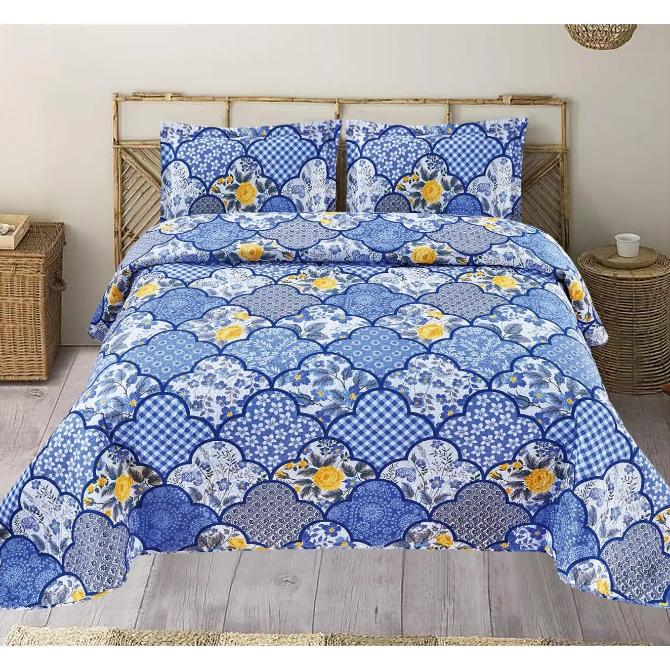 Printex Home-printed Bouti summer quilt-90/105/135/150 cm-polyester-Reversible-thin and light-no cushion cover-renew your bed this season!