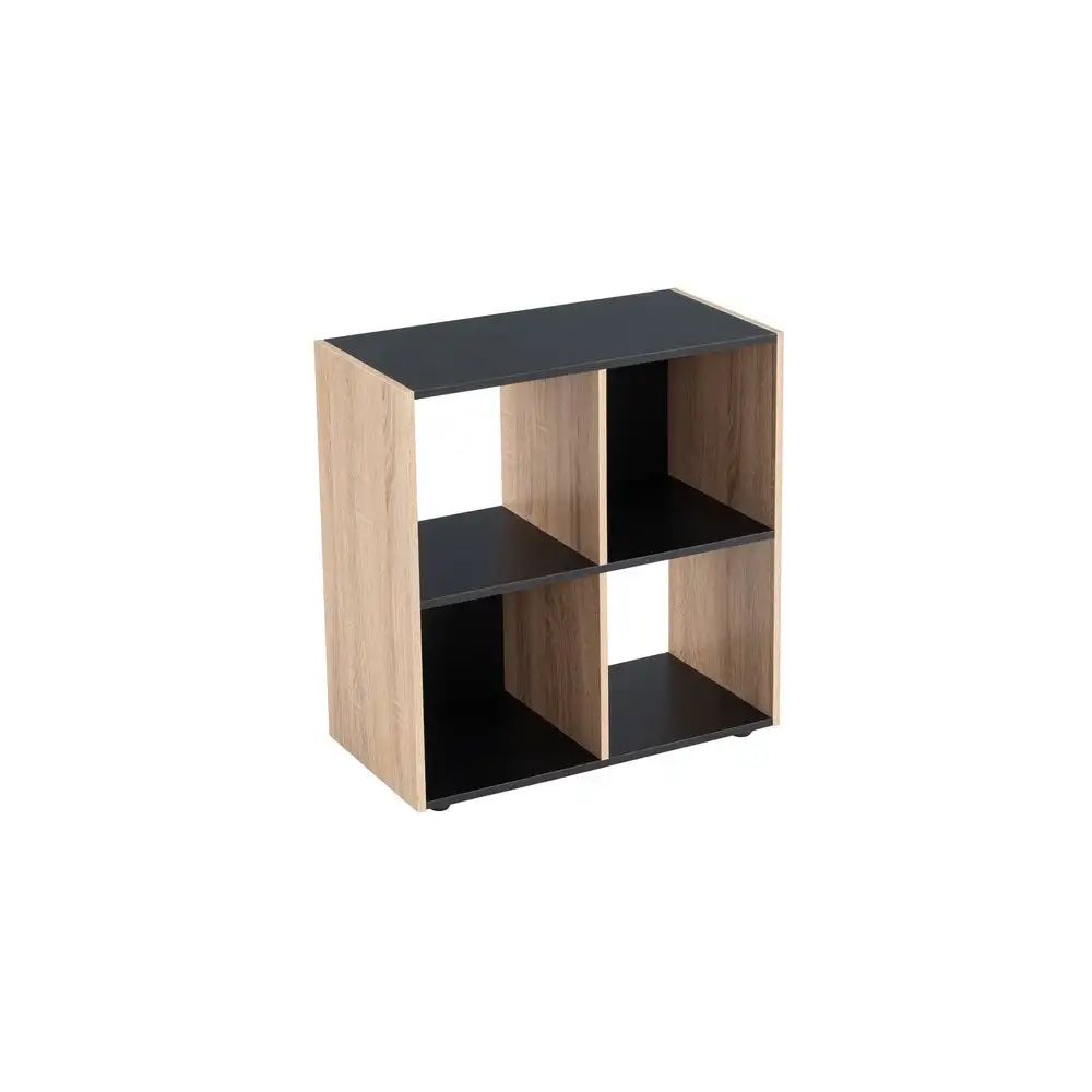 Lola Home Estantería cubo de madera MDF negra y beige  de 60x29x62 cm