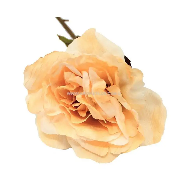 Rosa de Tela Calidad Premium, Efecto Papiro, Tallo 80cm, Decoración Interiores
