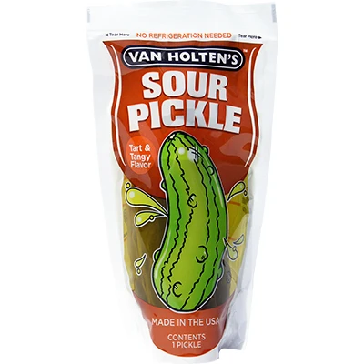 Van Holtens Sour Pickle - Tart and tangy Flavor - Pepinillo Agrio y Picante Jumbo