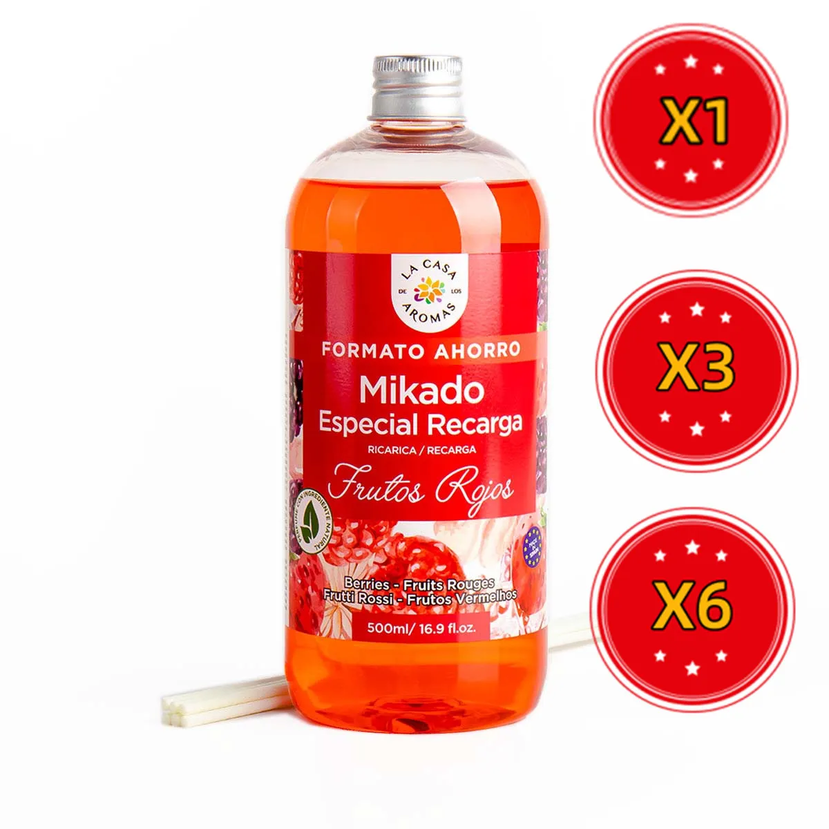 Plushome air freshener Mikado Repo flavoring Rod-variety of essences-cinnamon, orange blossom, cinnamon orange, red fruits-250ml, 500ml and 1L