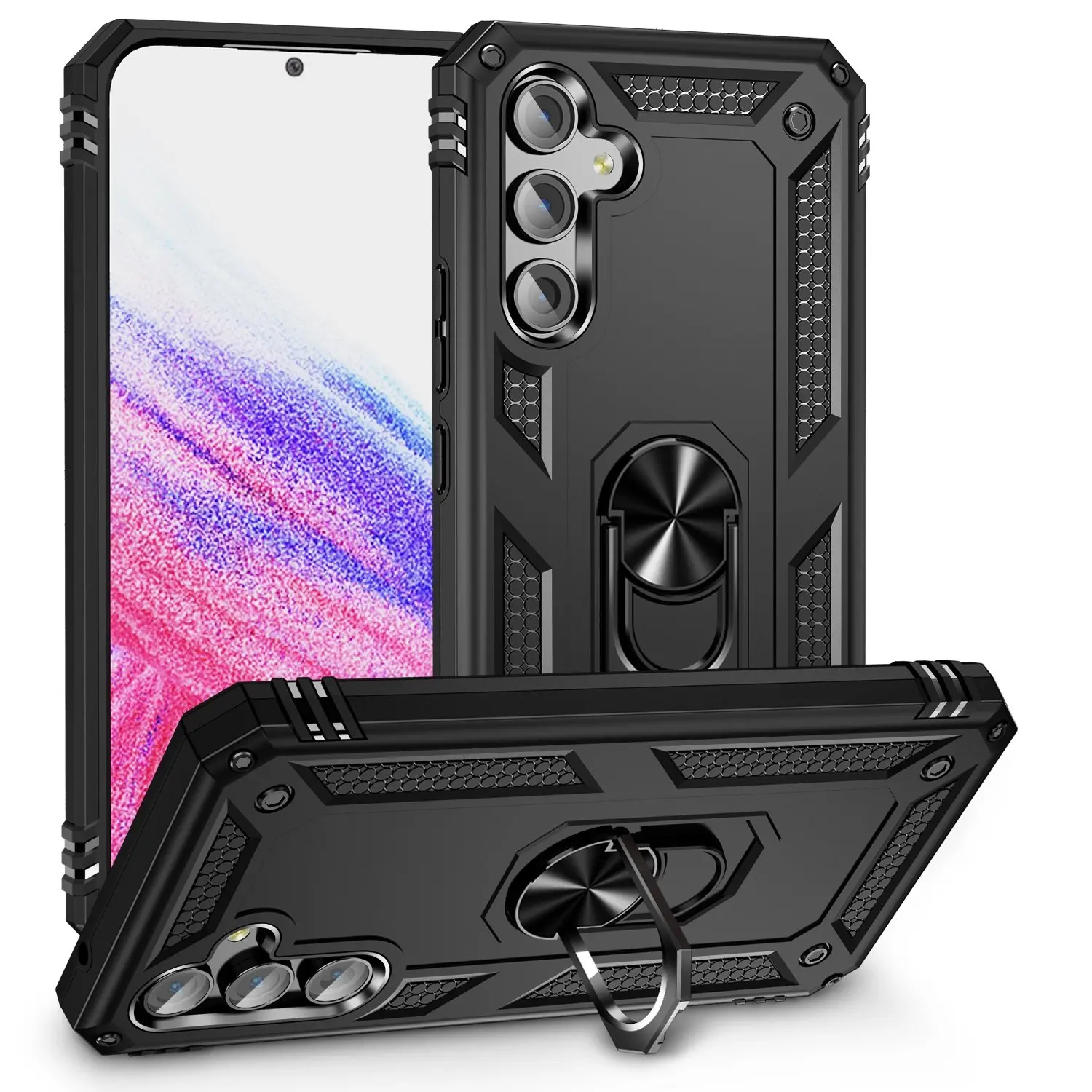 Max Power Digital Funda Magnética para Samsung Galaxy A54 Carcasa Antigolpes con Anillo Giratorio [Grado Militar]