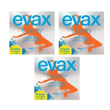 Compresa Evax Liberty Súper con alas. Pack Ahorro 3 x 10