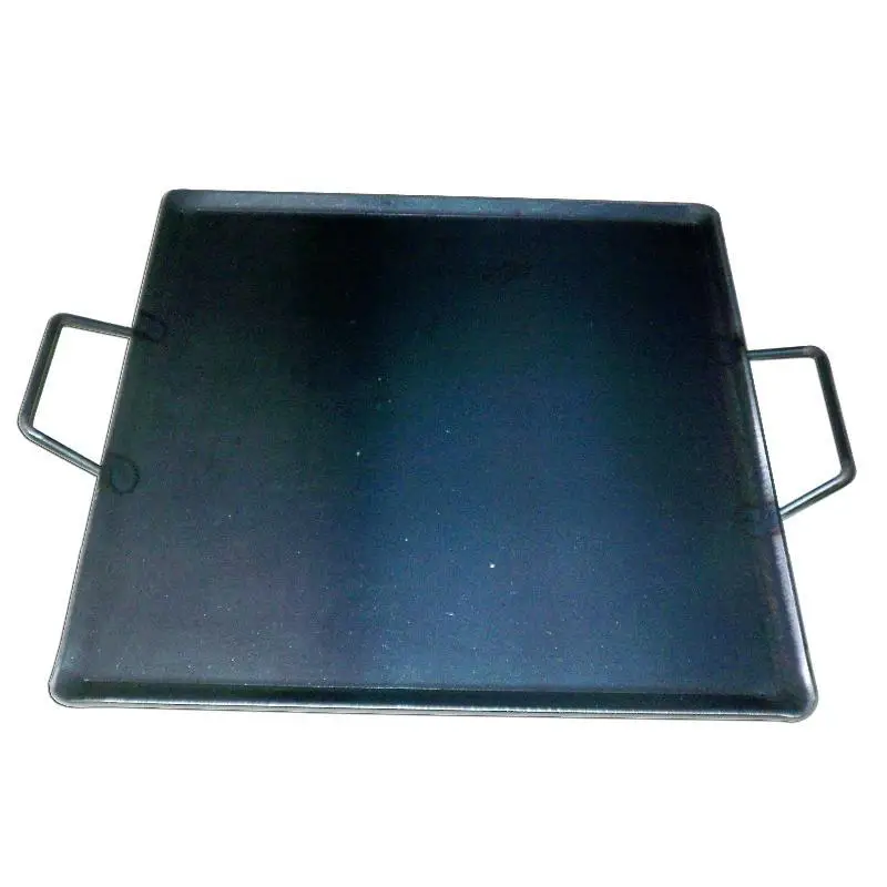 Plancha asar acero 4 mm con 2 asas de metal 45 x 45
