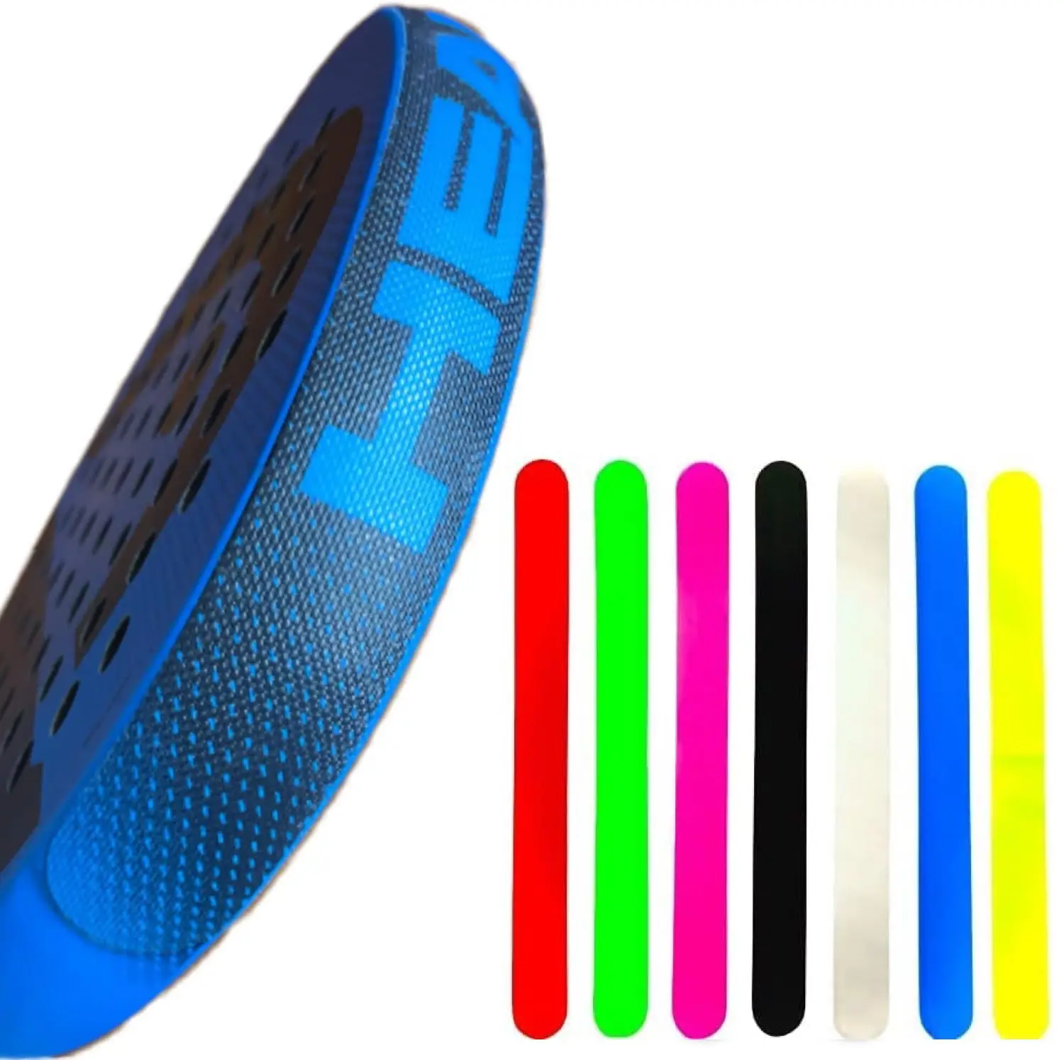 ZRZ SPORTS Protector Pala de Padel Básico Rugoso Silicona Transparente | Protección Extra Transparente | Funda Adhesiva Pegatina Borde Pala