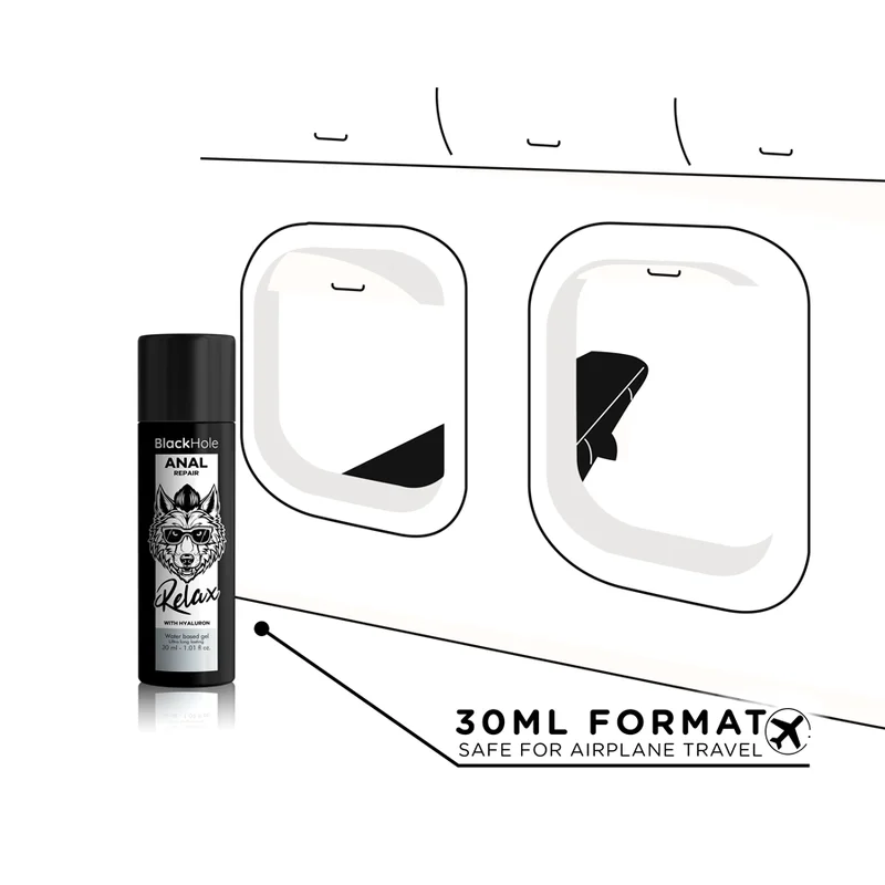 Black Hole Anal Relax Water-Based Lubricant 30ml for Comfortable Anal Sex, Odorless, Colorless, and Non-Greasy Formula, High-Quality Anal Lubricant with Relaxing Effect for Safe and Enjoyable Experiences