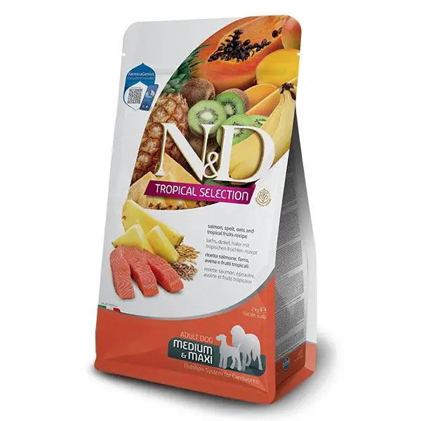 FARMINA N&D DOG TROPICAL SELECTION MED MAXI SALMON 10KG /Alimento completo para perros adultos