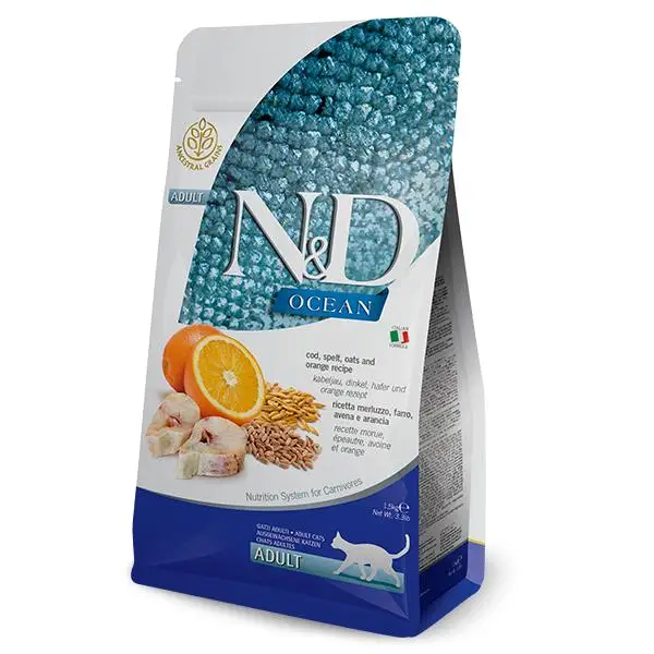 FARMINA N&D CAT OCEAN LOW GRAIN BACALAO 1,5KG / Alimento completo para gatos adultos
