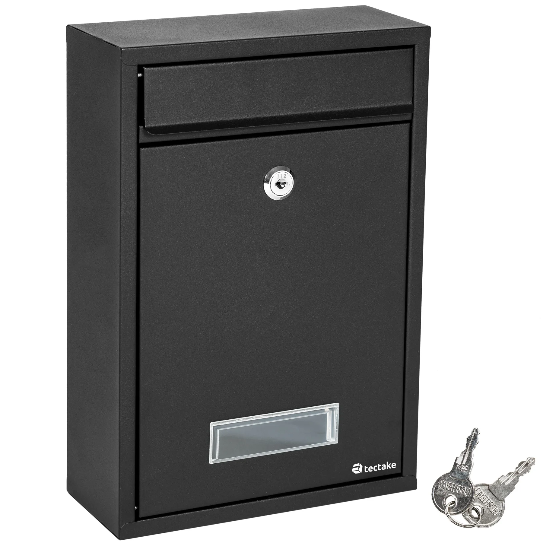 Tectake-Edwin Mailbox | Powder coated steel mailbox | Front with nameplate | Possibility to install several mailboxes together