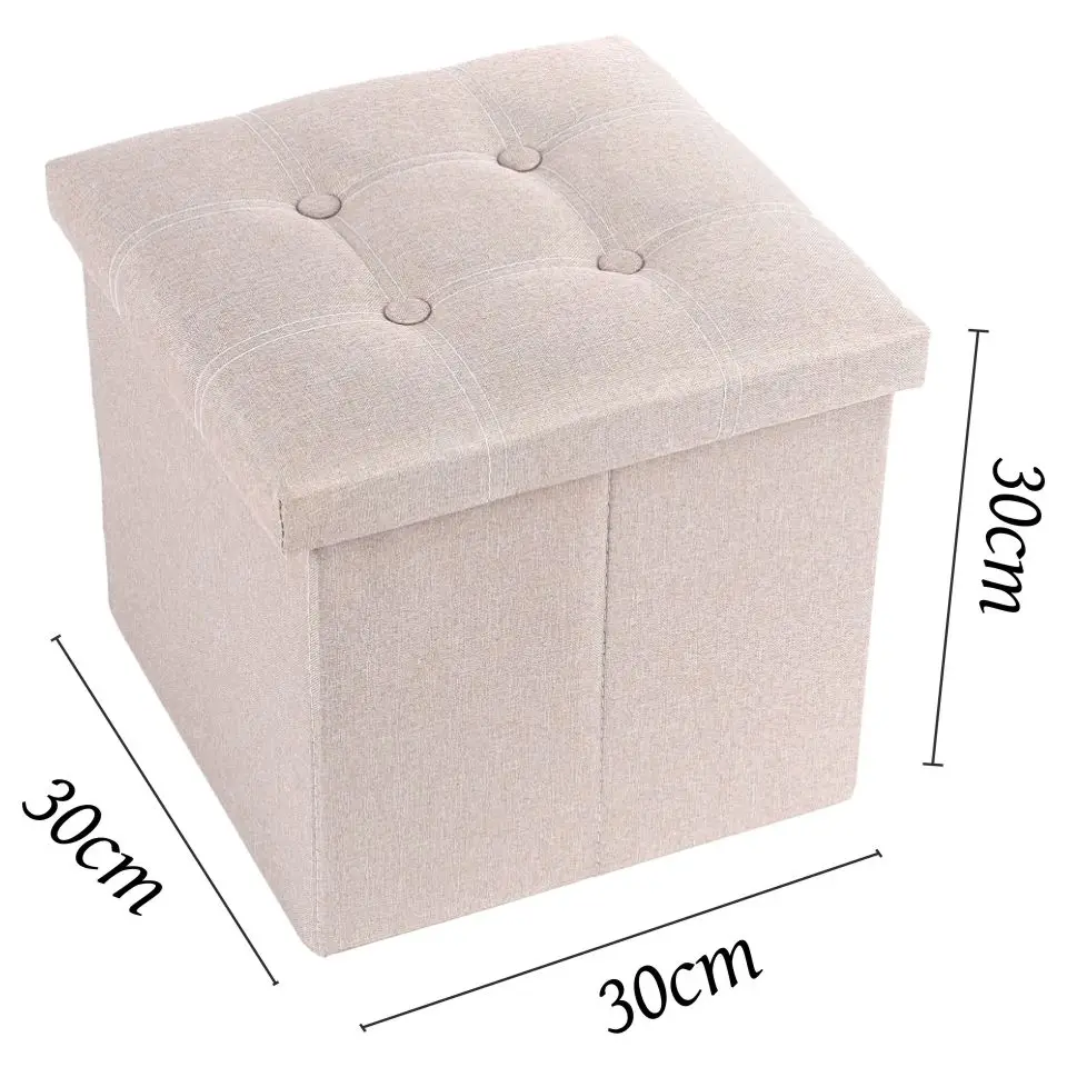 30*30*30*30cm plusquality folding fabric storage Puff-trunk, stool or footrest