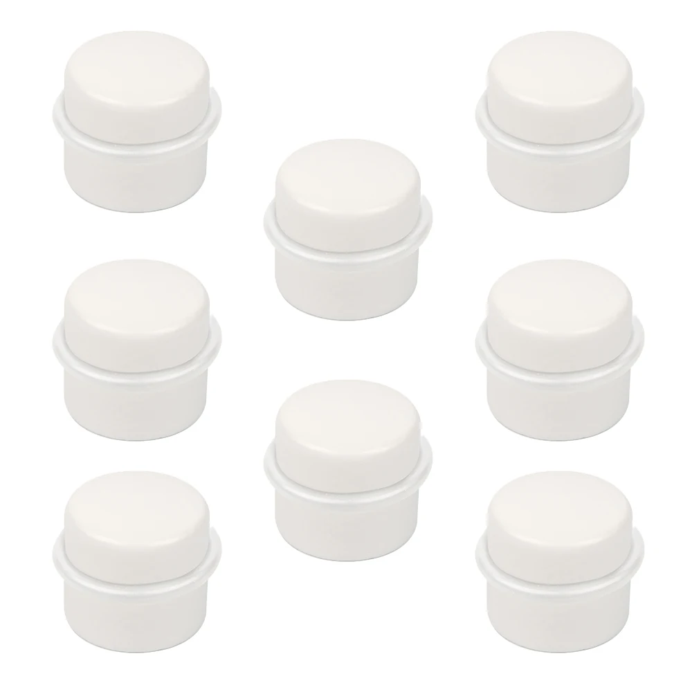 8 Un. TOPE de Puerta adhesivo en madera lacada blanco - Diámetro 37MM