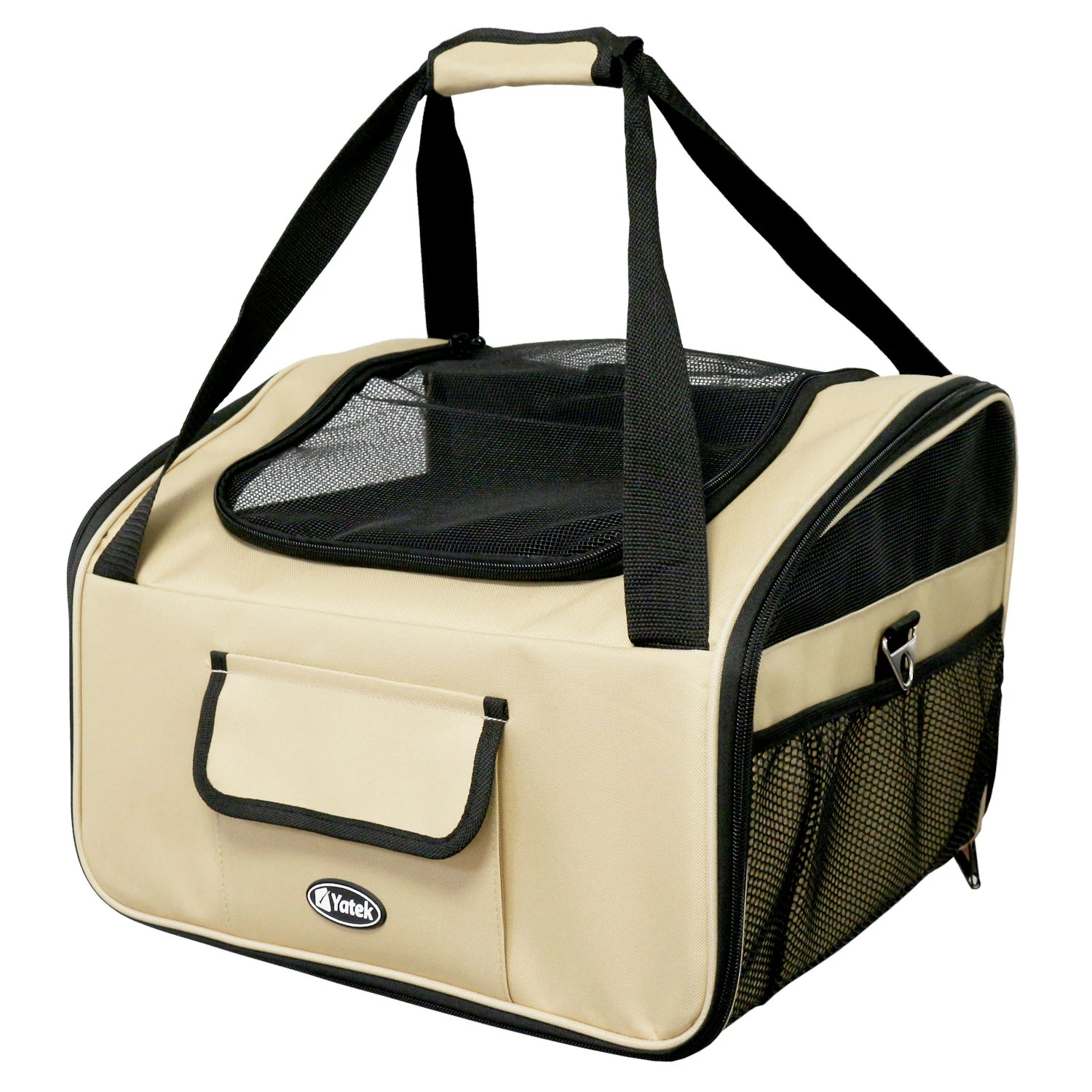 Transportín Plegable Yatek para Mascotas de Hasta 9 Kg, Impermeable y Resistente, con Arnés de Seguridad y Correa de Sujeción