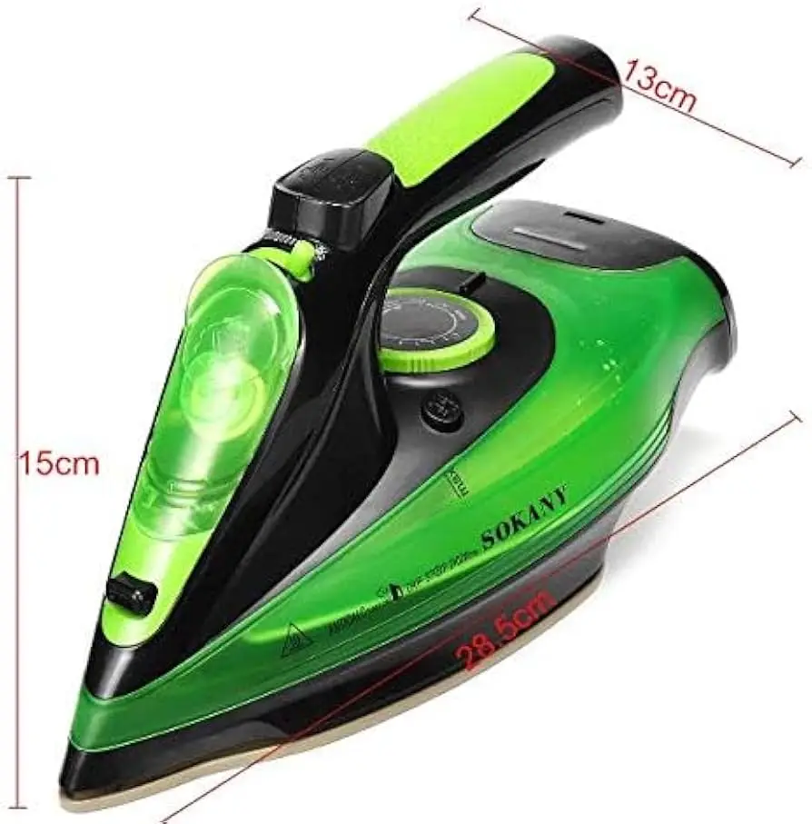 Cordless steam iron, 2400 w, 370 ml water tank, cordless steam iron with ceramic base and sole
