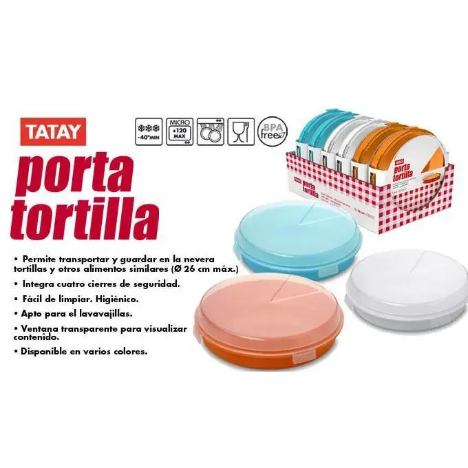 Fiambrera portatortilla 26 cm surtida