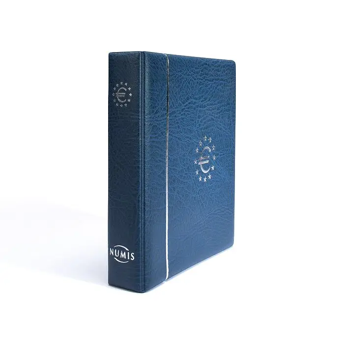 Álbum para coleccionar series monedas de euro en formato NUMIS, azul incluye 7 hojas Leuchtturm