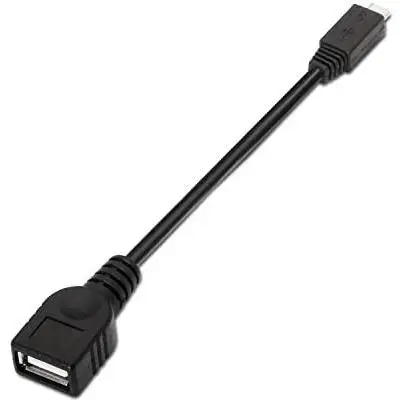 OTG USB Aisens Cable with Micro USB B male connector and USB to female 2.0 15cm black