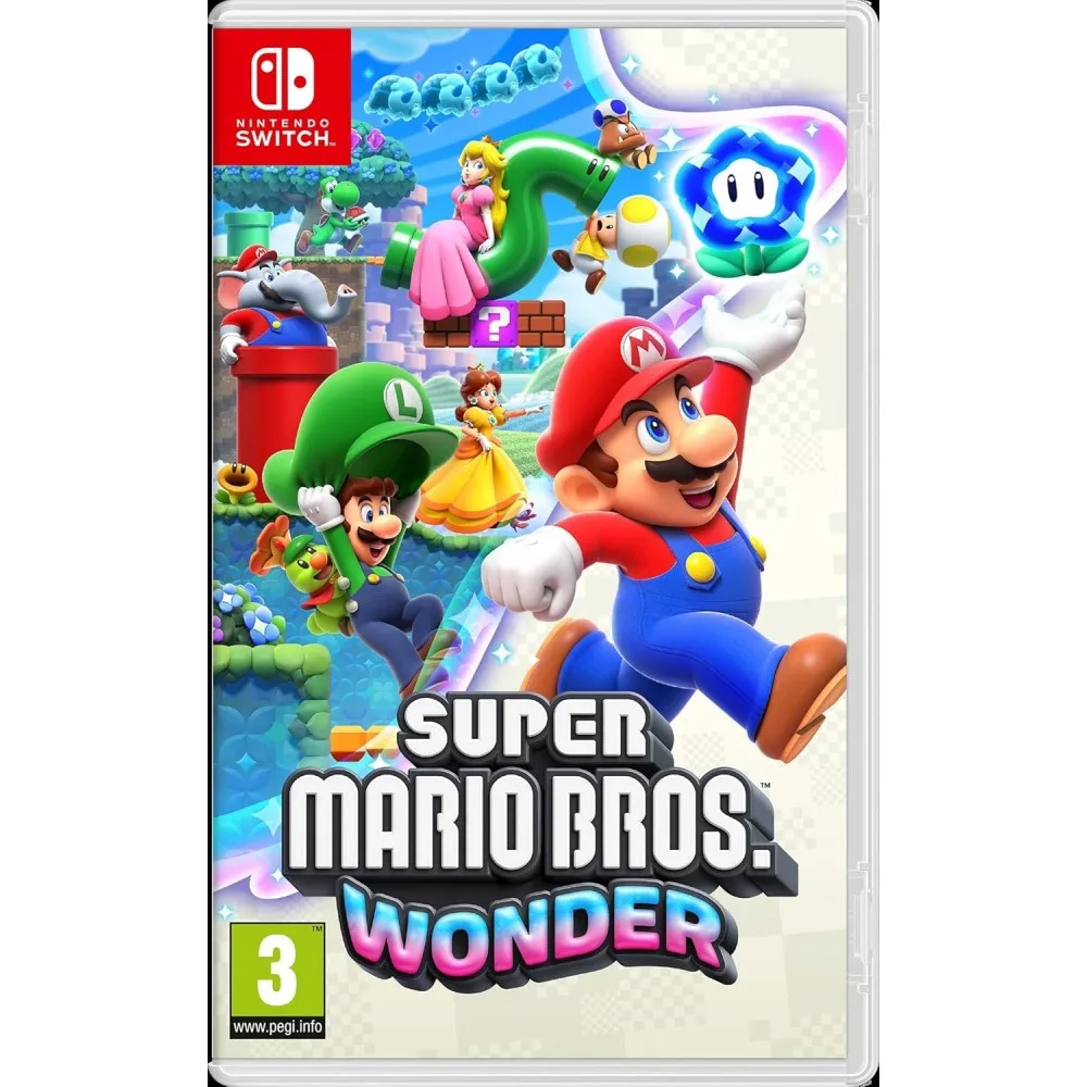 NINTENDO white OLED Spanish SWITCH + SUPER MARIO BROS.WONDER pre-installed + 12 months subscription NSO European Nintendo warranty