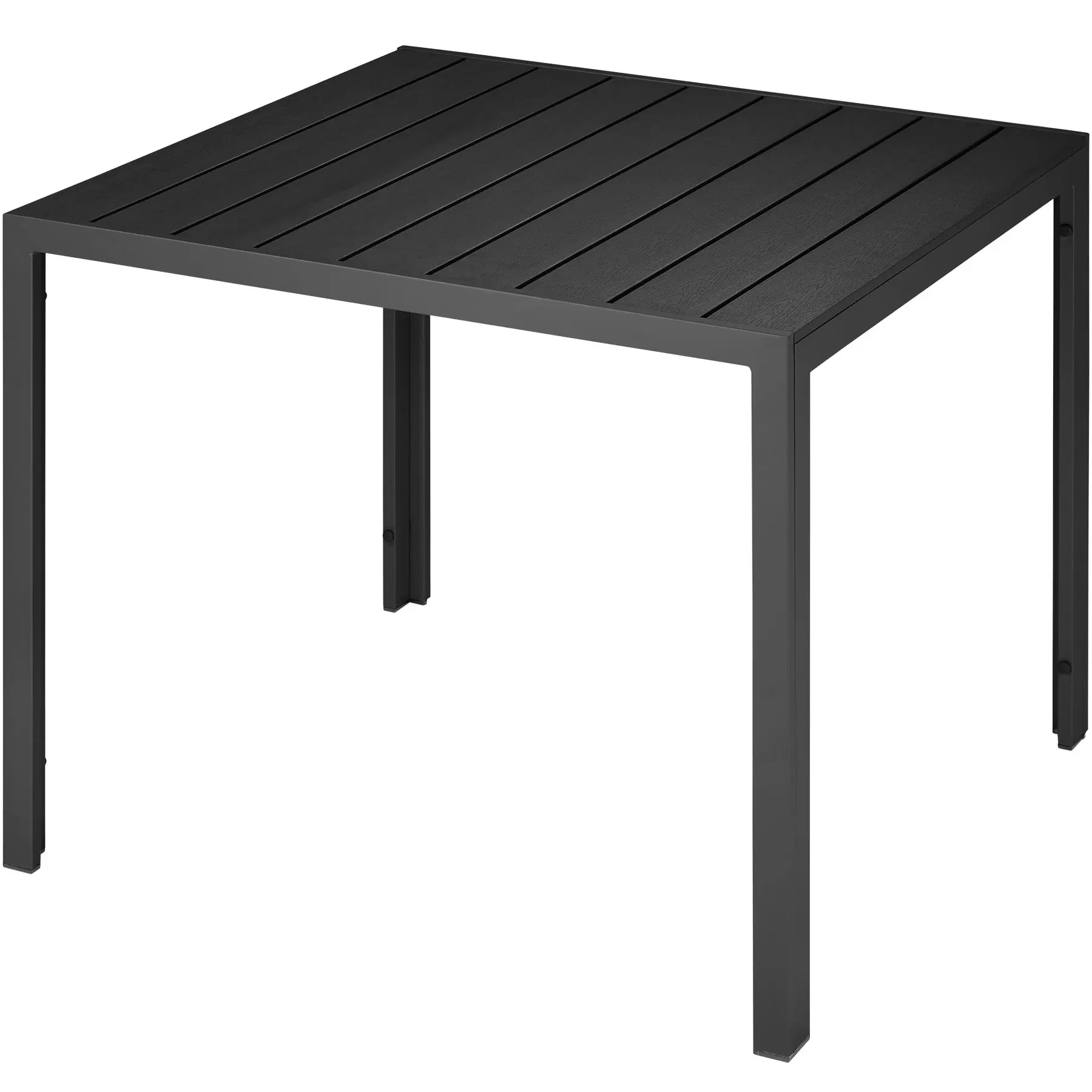 Tectake - Mesa De Aluminio Para Jardín Maren Con Patas Ajustables En Altura 90 X 90 X 74,5 Cm, Superficie Mesa Con Aspecto De Paneles De Madera, Dos Patas Ajustables En Altura, Fácil De Limpiar