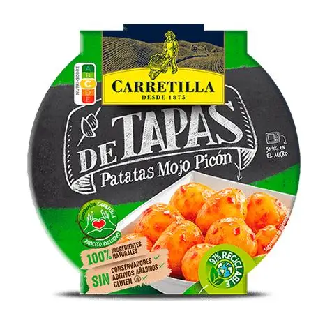 Carretilla Patatas Mojo Picón de Tapas Carretilla 8 Unidades de 250 GR Ingredientes Naturales,Sin Conservadores (Sin Gluten)