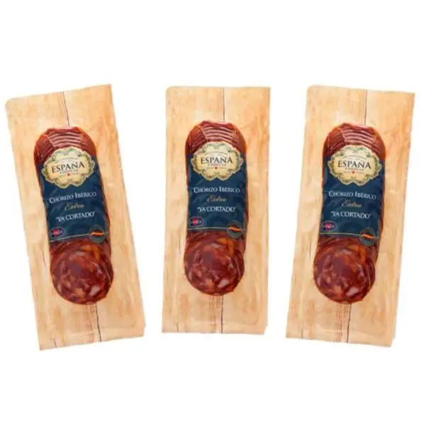Chorizo Ibérico España e Hijos - 3 Sobres de 200g (Total 600g) - Auténtico Embutido Español de Calidad Superior