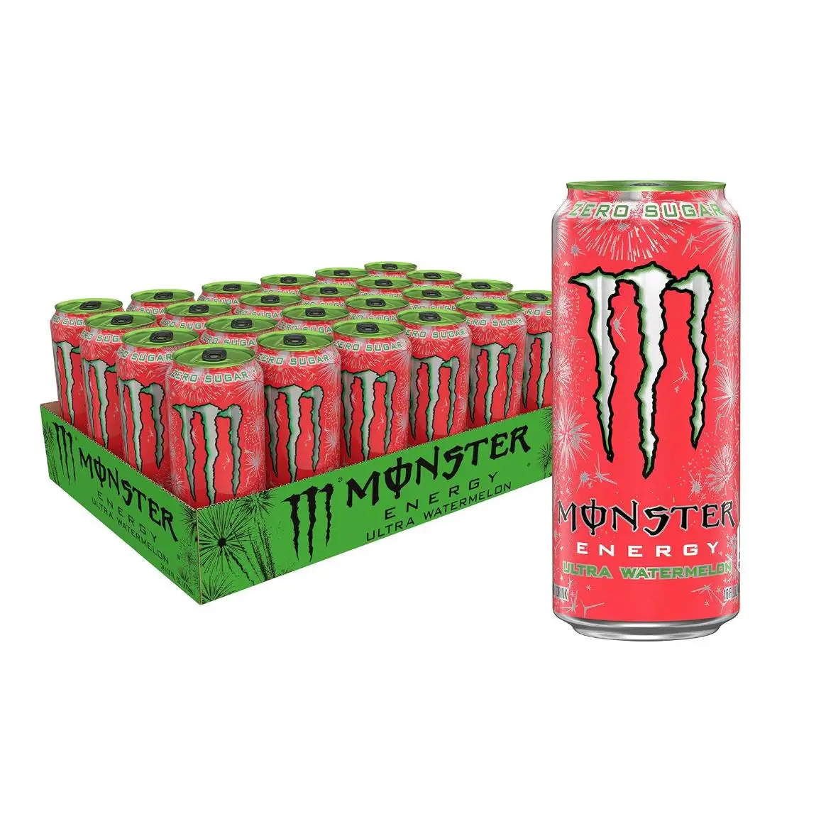 Monster Energy Nacional ULTRA WATERMELON 500ML bebida energeticas sin azucar caja 24 unidades