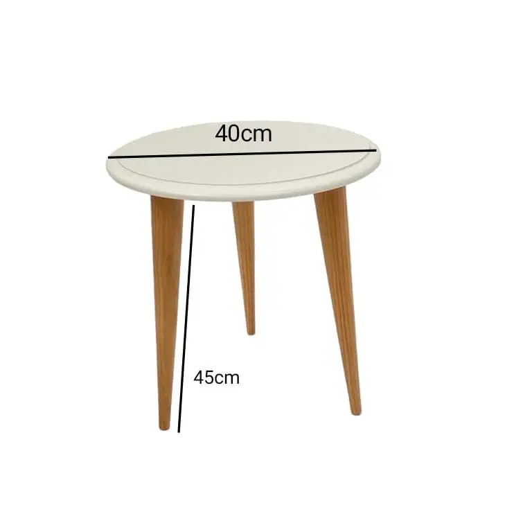 Round corner table, Nordic style table, white table