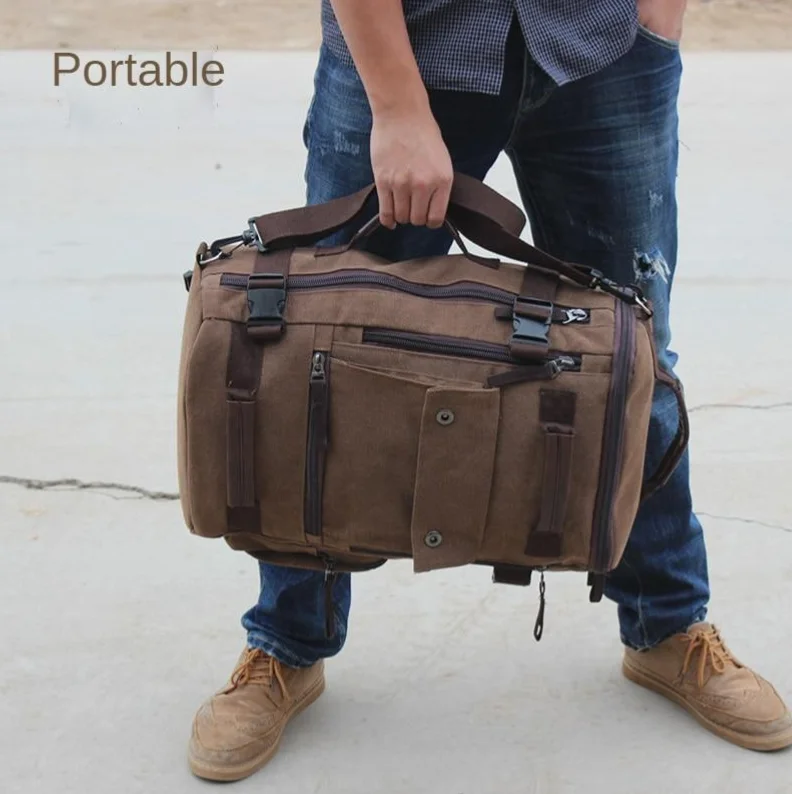Prowalk-unisex kari 40l canvas backpack - hiking and excursions with style, resistance and versatility for all your adventures. With padded pc compartment, waterproof, ideal for daily and outdoor activities