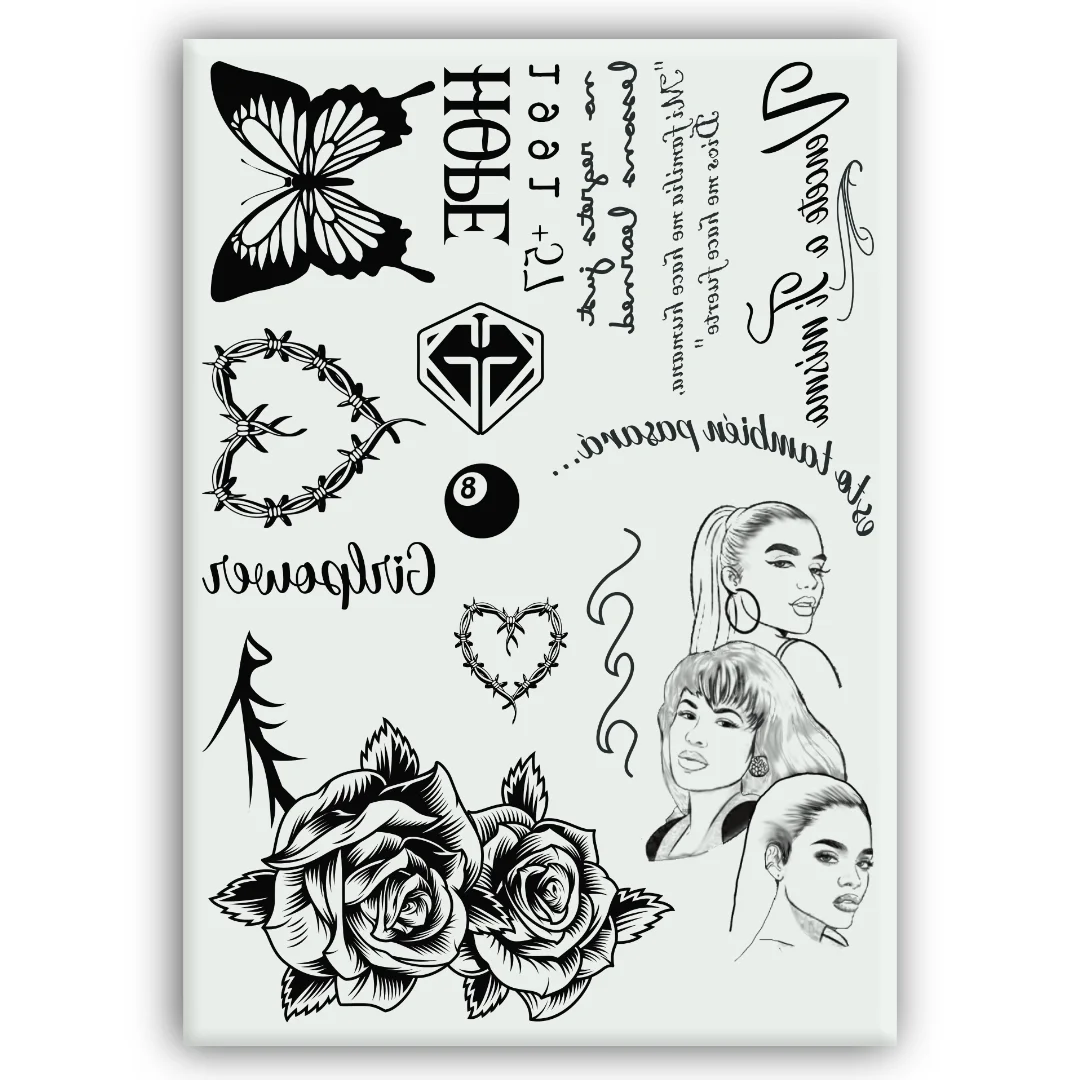 Set de Calcomanías de Karol G - Tatuajes Temporales para Disfraz - Carnaval - Halloween - Cosplay