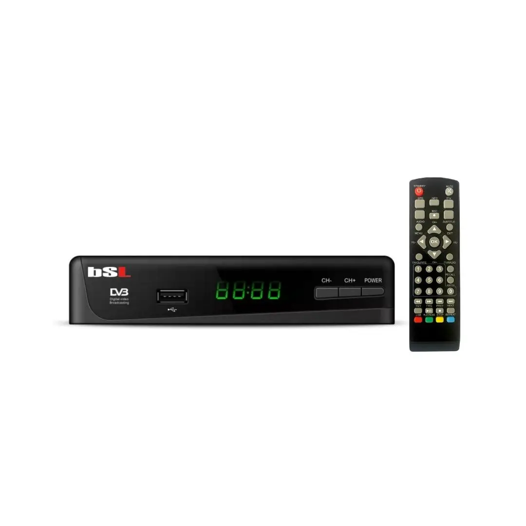 Receptor TDT2 HD BSL-255  Alta Definición  FULL HD 1080P  Soporta H.265 10 MAIN HEVC   Display Digital y Mando a distancia  Entrada Scart  , USB y HDMI