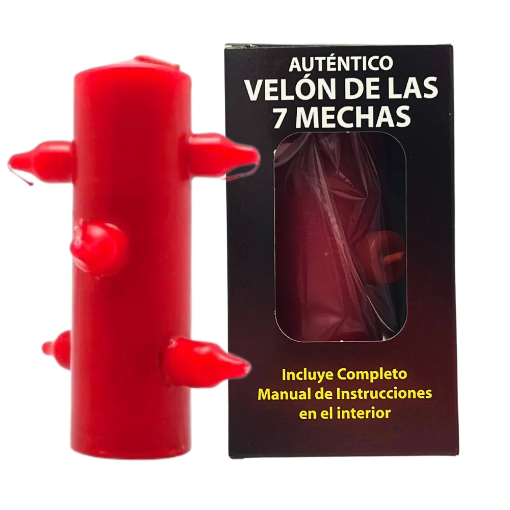 KARMA Velón Rojo de las 7 Mechas Auténtico | Efecto Reventador de Magias