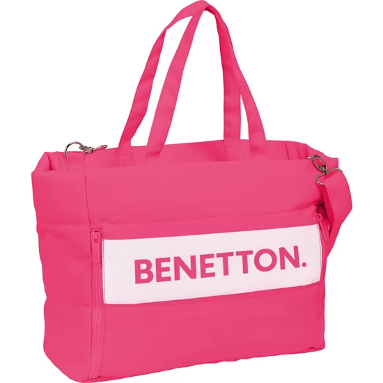 Safta Bolso con Bolsillo para Portátil 14,1 Benetton Raspberry - Gran Formato