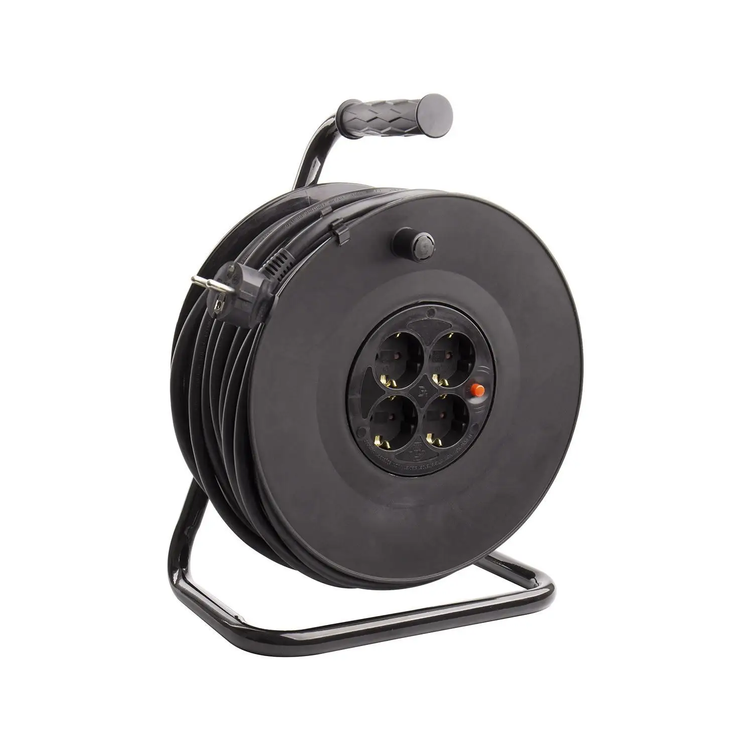 Ledkia Carrete Alargador de Cable 40m 3x1.5mm con sistema Anti-Twist Negro