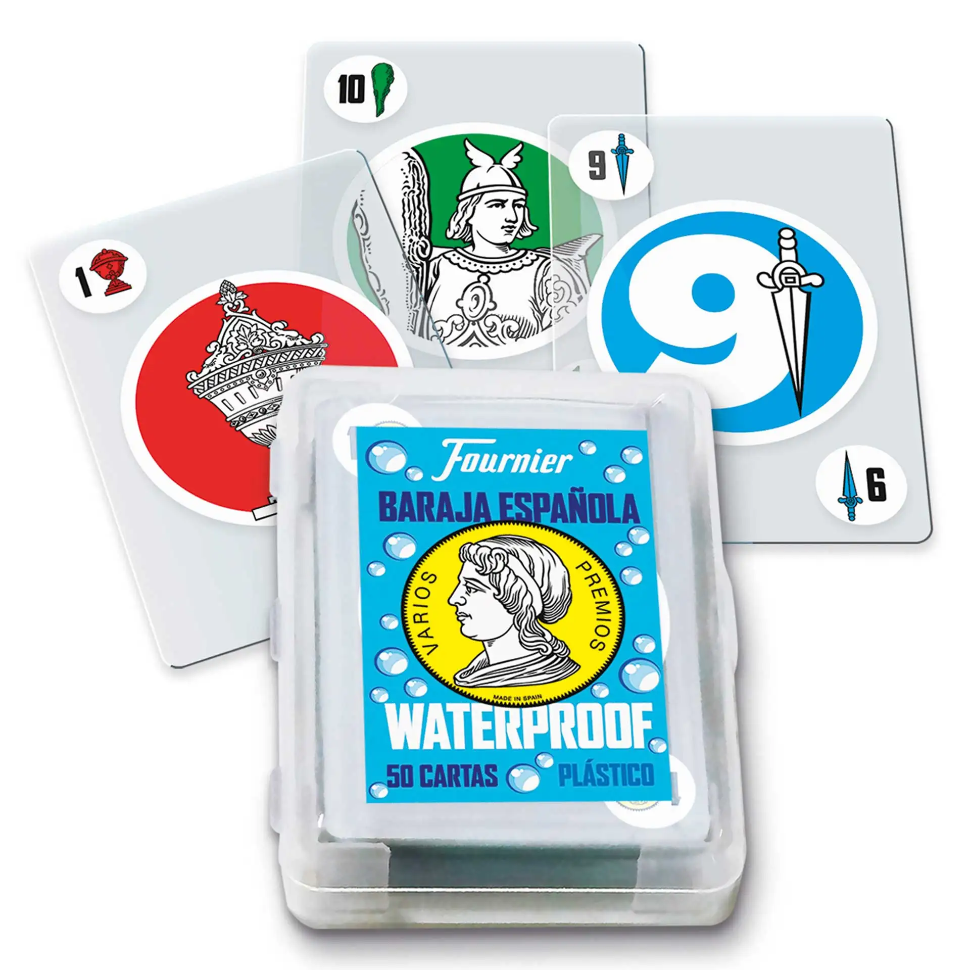 Baraja Española Plástico Waterproof - Fournier - 50 Cartas - Ideal para Playa y Piscina