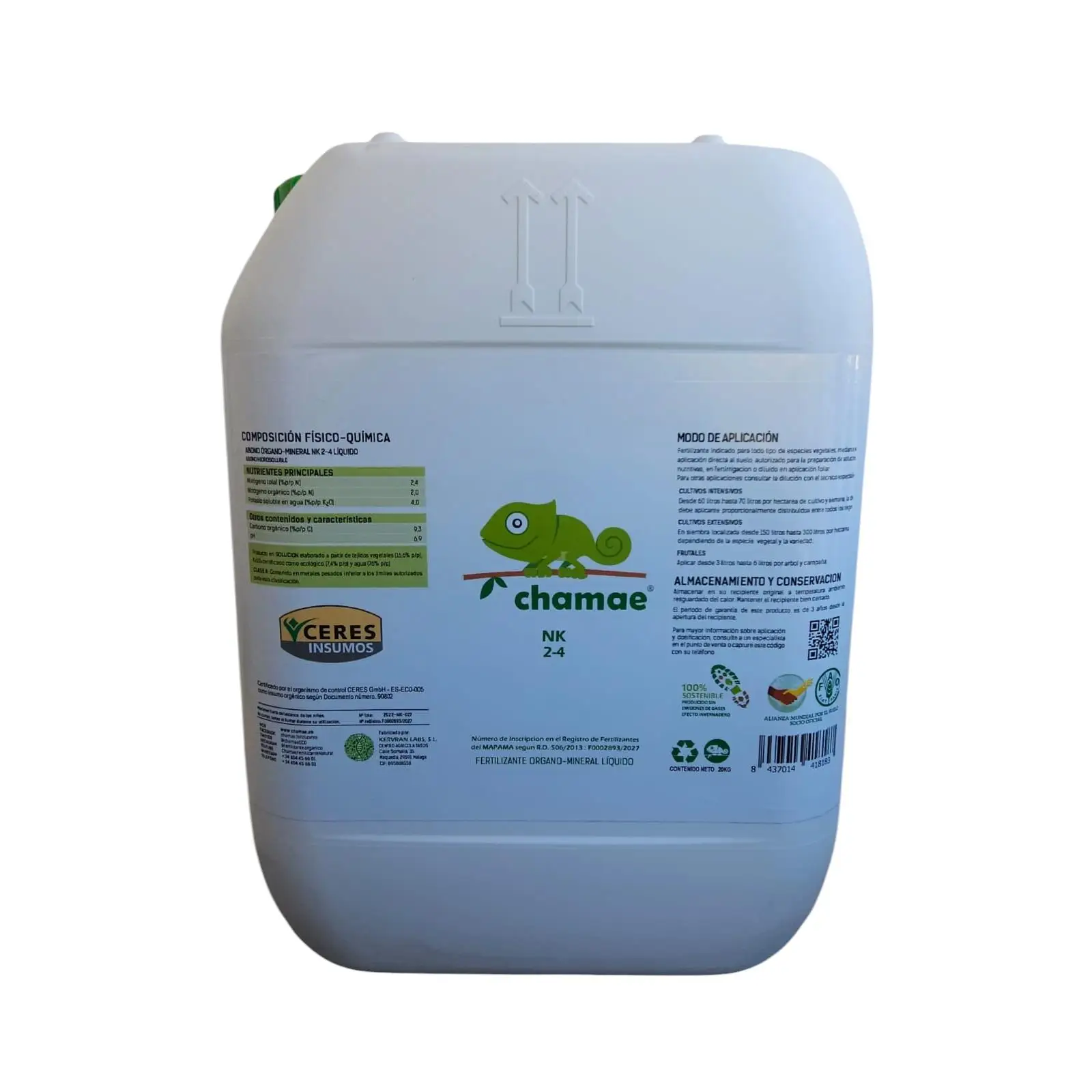 CHAMAE Fertilizante Uso universal. Nuestro primer producto, el clásico de CHAMAE. Elaborado a partir de plantas y extractos vegetales naturales. Uso profesional.