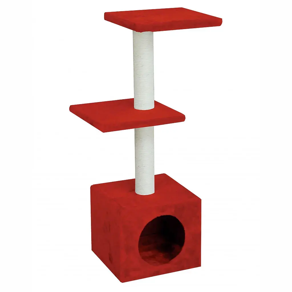 Nayeco cat scraper, red Color, Amelie model, 3 level scraper, durable and very stable