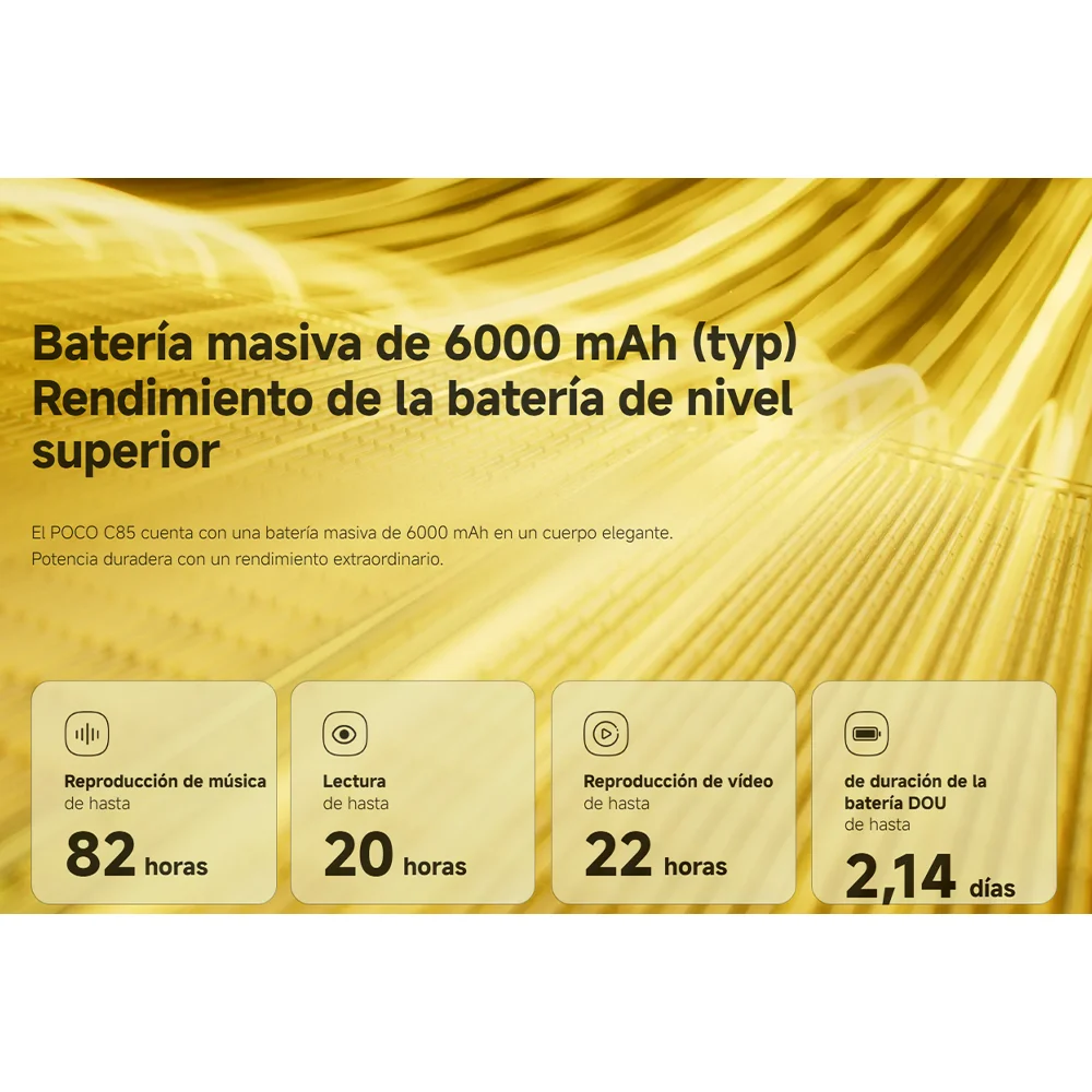 POCO C85 Smartphone, 6.9" Dot Drop Display 120Hz, 6000mAh Battery, 50MP Camera, MediaTek Helio G81-Ultra, IP64, Xiaomi HyperOS 2, NFC, Dual SIM, Global Version - 6GB+128GB / 8GB+256GB, Perfect for Daily Use.