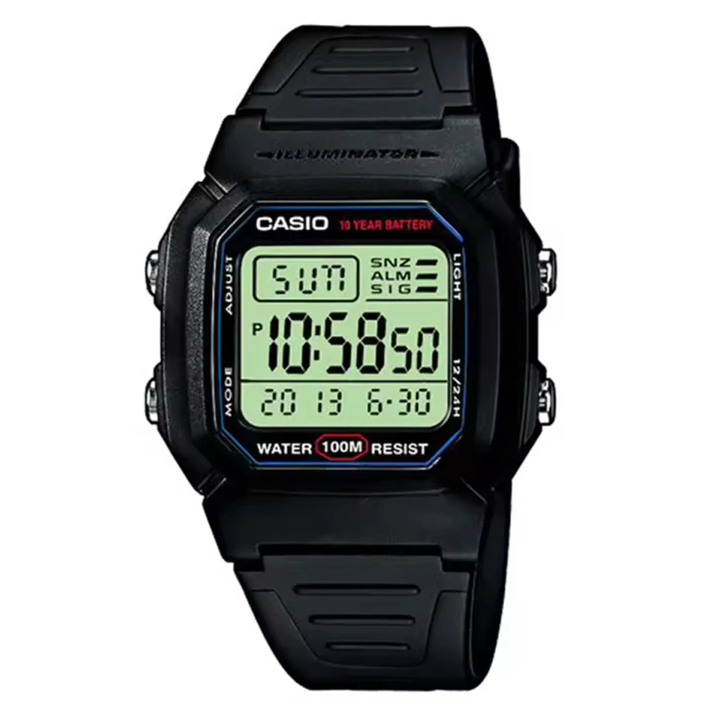 Casio W-800H-1AVES Reloj Digital Hombre - Resistente al agua 100m - Correa de Caucho - Garantía 2 años