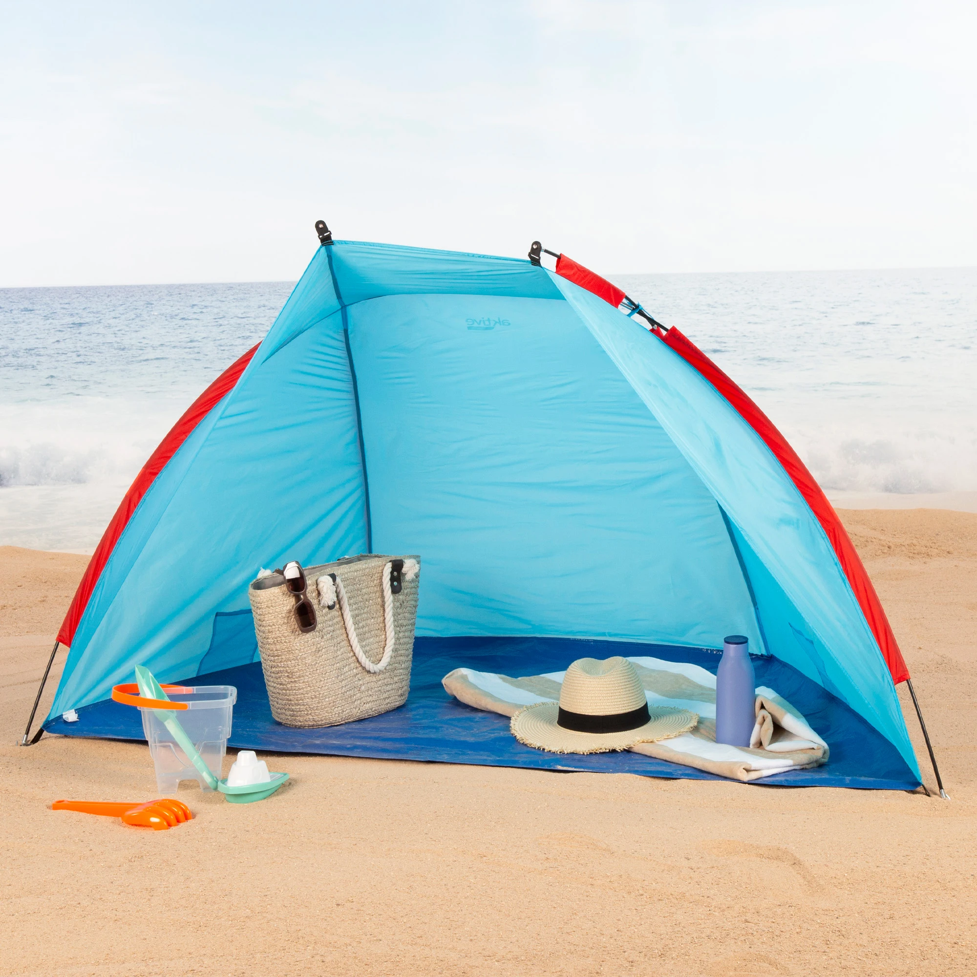 Paravientos de playa Aktive | 170x100x100 cm, poliéster 170T, 300 mm 🏖️